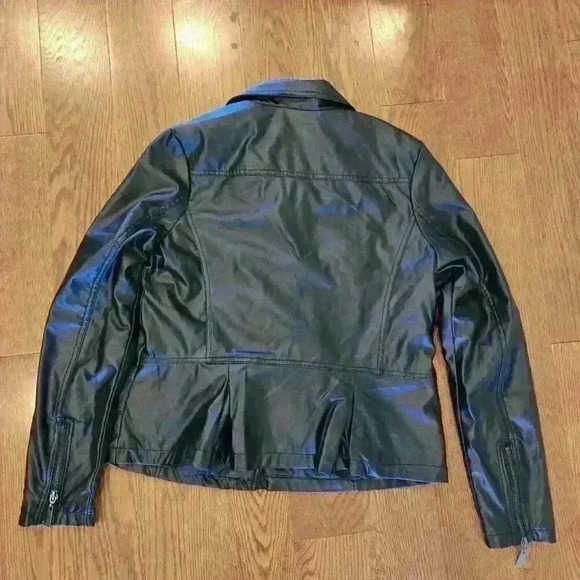 Outermix Women's Vegan Leather Jacket,Size L - Picture 2 of 5